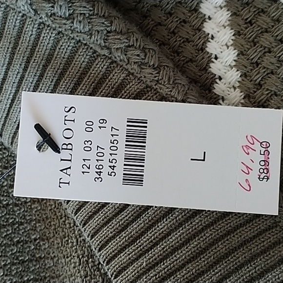 Talbot's Basket Weave Sweater - Stripe  L - Picture 12 of 15